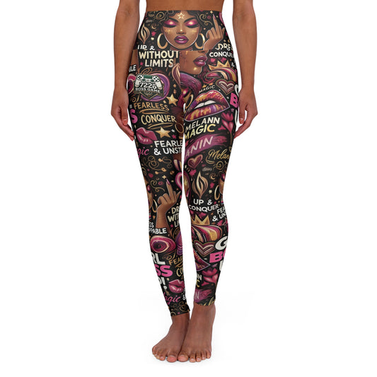 GIRL BOSS UP! HIGH WAISTED YOGA LEGGINGS ( AFRICAN AMERICAN EDITION)